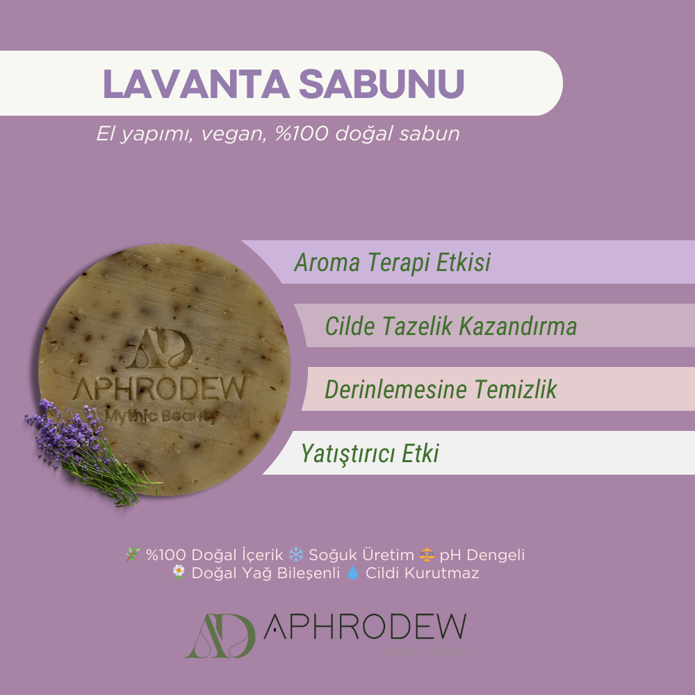 PR-APH-N-818 Lavanta Aroma Terapi Doğal Vegan Sabun 2